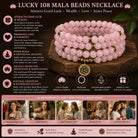 FuAttract Love Harmony & Emotional Balance 108 Rose Quartz Mala Beads Bracelet Necklace With Lotus Pendant - image 7