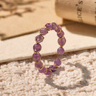 FuAttract Inner Peace & Blessing Gold Wire Wrapped Round Labradorite Bead Ring - Round Amethyst - image 11