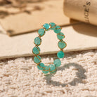 FuAttract Inner Peace & Blessing Gold Wire Wrapped Round Labradorite Bead Ring - Round Amazonite - image 13