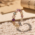 FuAttract Inner Peace & Blessing Gold Wire Wrapped Round Labradorite Bead Ring - Faceted Rainbow Fluorite - image 16