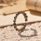 FuAttract Inner Peace & Blessing Gold Wire Wrapped Round Labradorite Bead Ring - Faceted Terahertz Stone - image 20