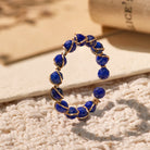 FuAttract Inner Peace & Blessing Gold Wire Wrapped Round Labradorite Bead Ring - Faceted Lapis Lazuli - image 22