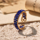 FuAttract Inner Peace & Blessing Gold Wire Wrapped Round Labradorite Bead Ring - Double Row Lapis Lazuli - image 26