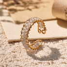 FuAttract Inner Peace & Blessing Gold Wire Wrapped Round Labradorite Bead Ring - Double Row Aquamarine - image 29