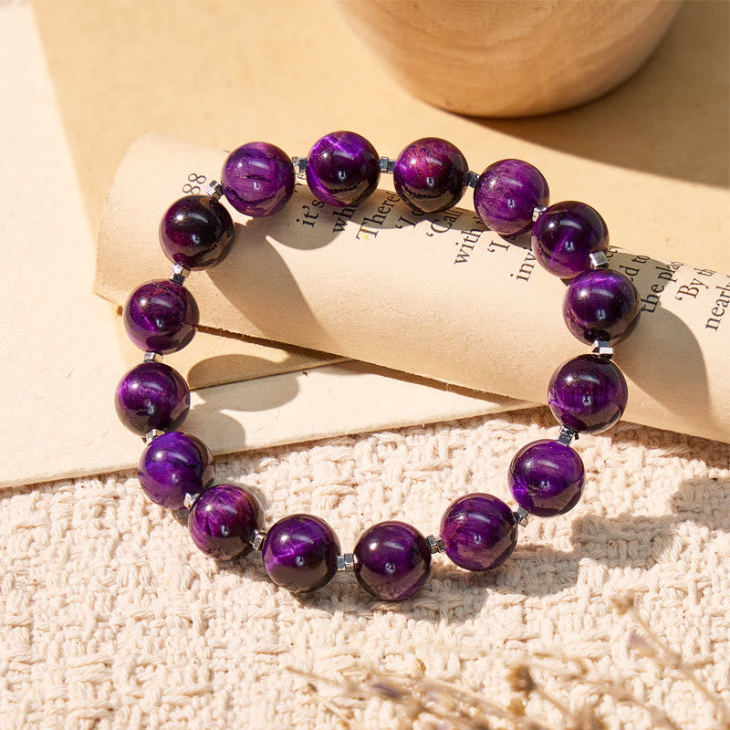 FuAttract Wealth Prosperity & Confidence Purple Tiger's Eye Lucky Fortune Bracelet - image 1
