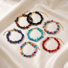 FREE Today: Balance Positive Energy White Turquoise Amazonite Amethyst Green Aventurine Aquamarine Crushed Bead Bracelet - image 2