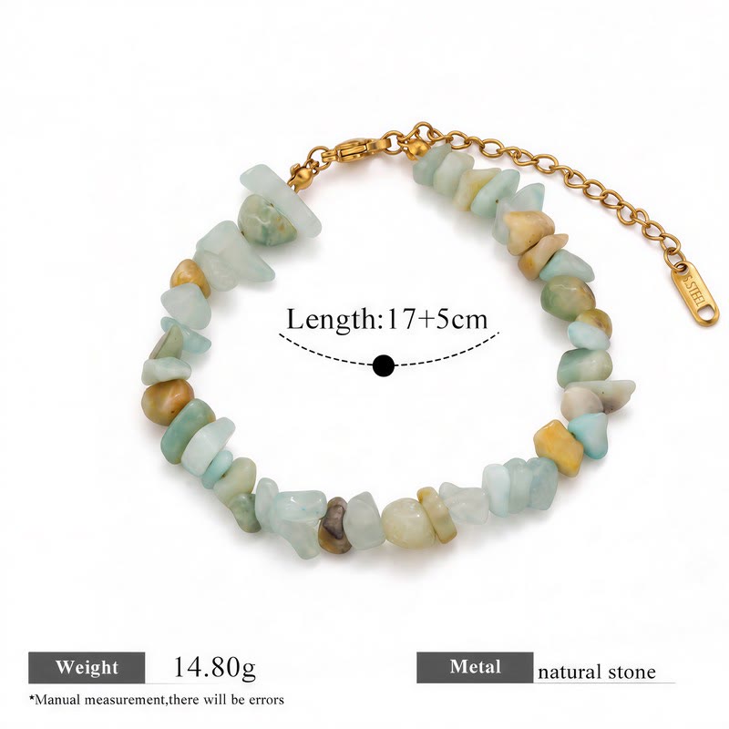 FREE Today: Balance Positive Energy White Turquoise Amazonite Amethyst Green Aventurine Aquamarine Crushed Bead Bracelet - Amazonite - image 10