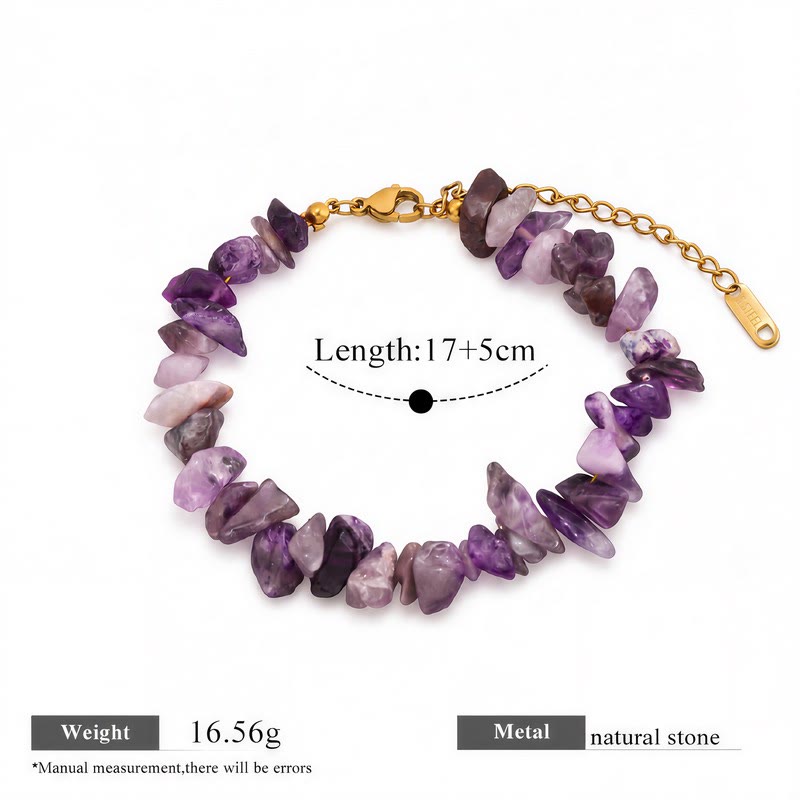 FREE Today: Balance Positive Energy White Turquoise Amazonite Amethyst Green Aventurine Aquamarine Crushed Bead Bracelet - Amethyst - image 12