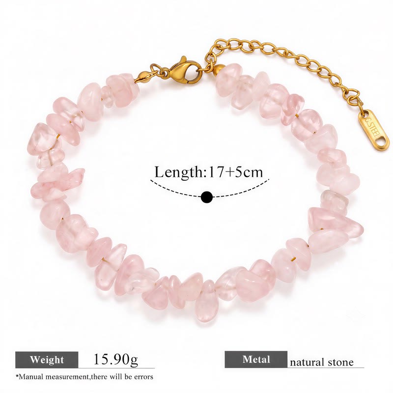 FREE Today: Balance Positive Energy White Turquoise Amazonite Amethyst Green Aventurine Aquamarine Crushed Bead Bracelet - Rose Quartz - image 20