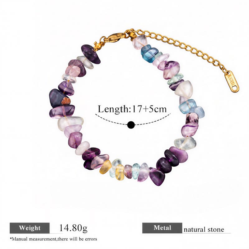 FREE Today: Balance Positive Energy White Turquoise Amazonite Amethyst Green Aventurine Aquamarine Crushed Bead Bracelet - Fluorite - image 22