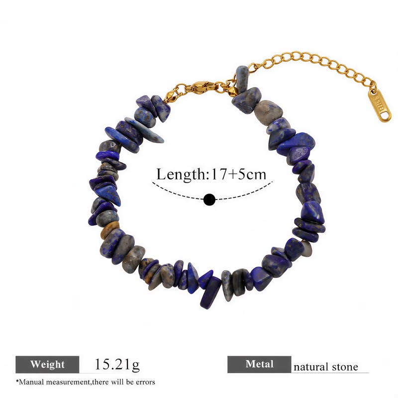 FREE Today: Balance Positive Energy White Turquoise Amazonite Amethyst Green Aventurine Aquamarine Crushed Bead Bracelet - Lapis Lazuli - image 34