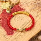 FuAttract Protection Good Fortune & Prosperity Cinnabar Burgundy Red Fu Bracelet - Golden Red Cord Fu Character - 20cm - image 10