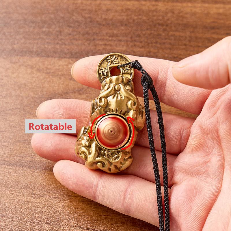 FuAttract Wealth Protection & Prosperity Brass Pixiu Rotating Pendant Necklace - image 5