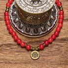 FuAttract Protection & Good Fortune 108 Red Agate Mala Beads Bracelet Necklace With Lotus Pendant - image 4