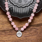 FuAttract Love & Harmony 108 Rose Quartz  Silver Lotus Pendant Mala Beads Bracelet Necklace - image 3