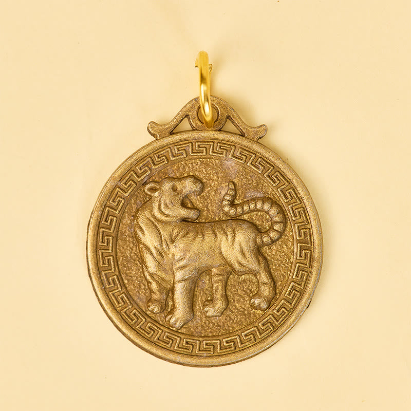FuAttract Luck Protection & Prosperity Brass Chinese Zodiac Round Plaque Keychain - image 9