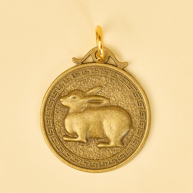 FuAttract Luck Protection & Prosperity Brass Chinese Zodiac Round Plaque Keychain - image 11