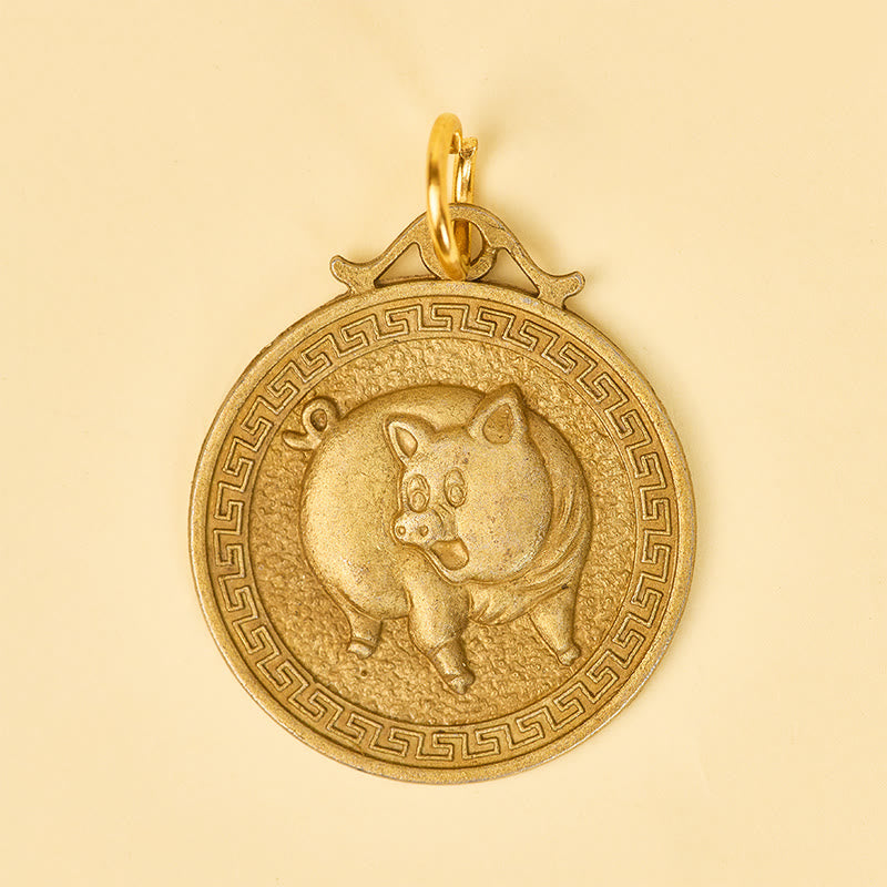 FuAttract Luck Protection & Prosperity Brass Chinese Zodiac Round Plaque Keychain - image 25