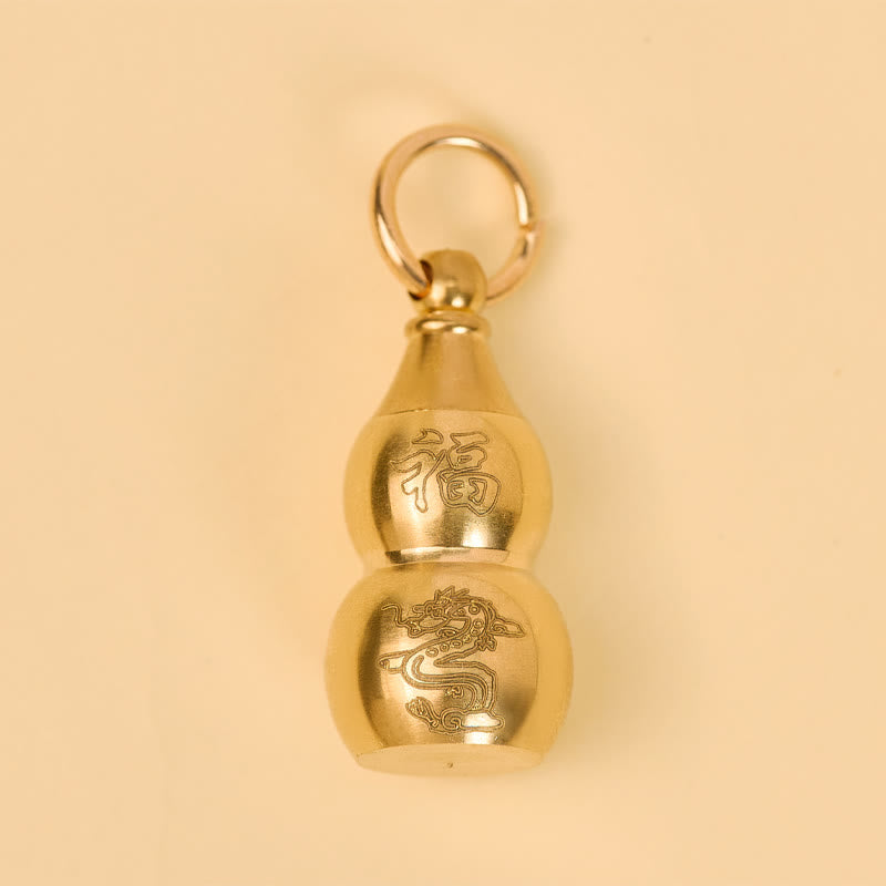 FuAttract Wealth Protection & Prosperity Brass Dragon Pixiu Chinese Zodiac Calabash Keychain - image 9