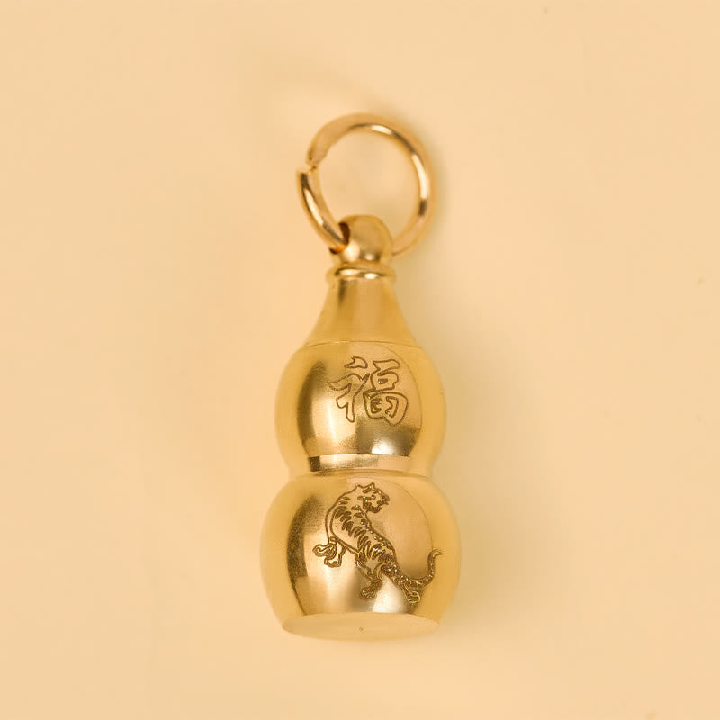 FuAttract Wealth Protection & Prosperity Brass Dragon Pixiu Chinese Zodiac Calabash Keychain - image 5
