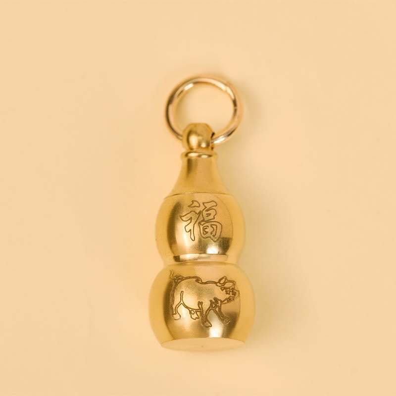 FuAttract Wealth Protection & Prosperity Brass Dragon Pixiu Chinese Zodiac Calabash Keychain - image 22