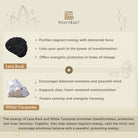 FuAttract Protection & Harmony 108 Lava Stone White Turquoise Silver Buddha Pendant Mala Beads Bracelet Necklace - image 5