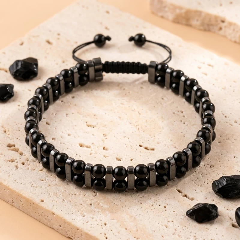 FuAttract Protection Clarity Inner Strength Tiger's Eye & Hematite Bracelet - Black Agate - image 10