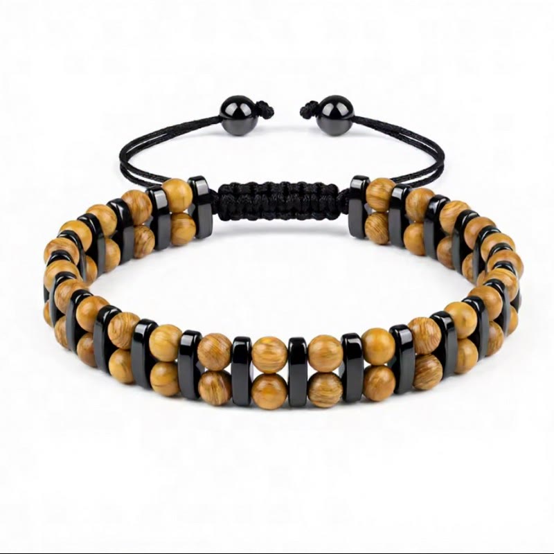 FuAttract Protection Clarity Inner Strength Tiger's Eye & Hematite Bracelet - Yellow Wood Grain Stone - image 19