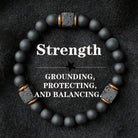 FuAttract Grounding Protection & Stability Lava Rock Black Onyx Vintage Bracelet - 8mm - image 0