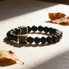 FuAttract Grounding Protection & Stability Lava Rock Black Onyx Vintage Bracelet - image 2