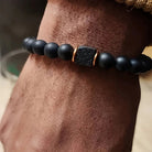 FuAttract Grounding Protection & Stability Lava Rock Black Onyx Vintage Bracelet - image 4