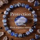 FuAttract Calm Protection & Balance Blue Fire Agate Energy Bracelet - 8mm - image 0