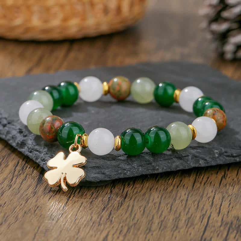 FuAttract Growth Harmony & Positive Energy Green Aventurine Moonstone Unakite Chrysocolla Forest Style Bracelet - image 1