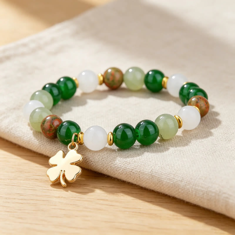 FuAttract Growth Harmony & Positive Energy Green Aventurine Moonstone Unakite Chrysocolla Forest Style Bracelet - image 4