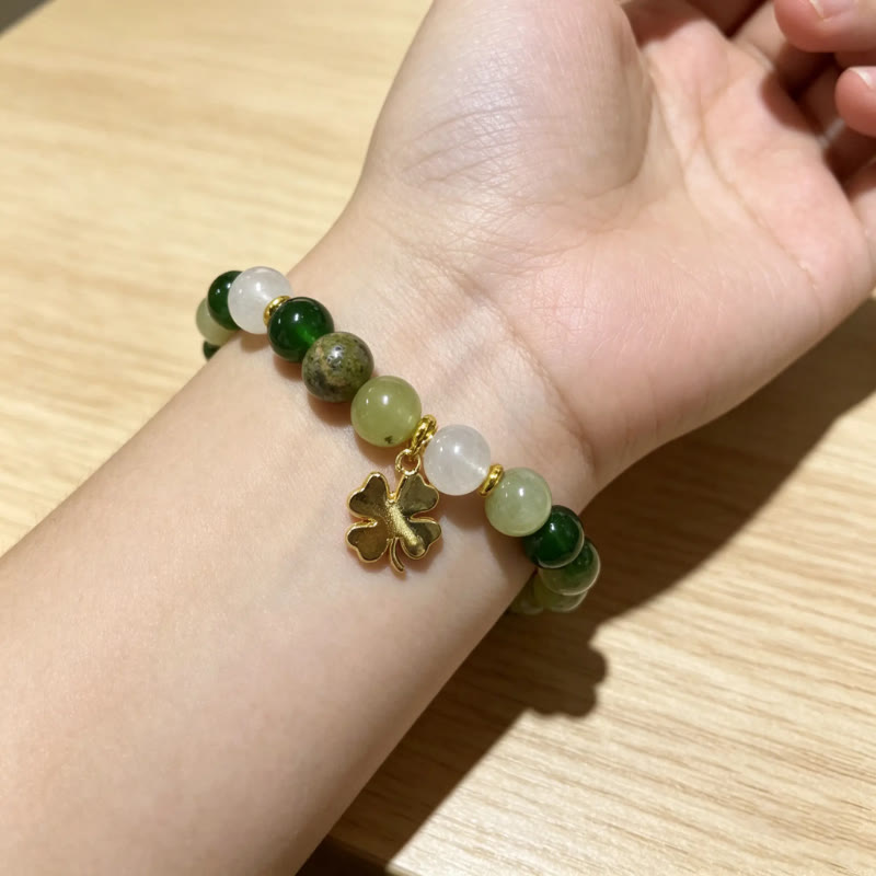 FuAttract Growth Harmony & Positive Energy Green Aventurine Moonstone Unakite Chrysocolla Forest Style Bracelet - image 5