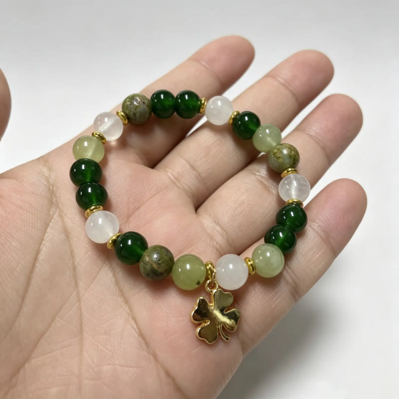 FuAttract Growth Harmony & Positive Energy Green Aventurine Moonstone Unakite Chrysocolla Forest Style Bracelet - image 7