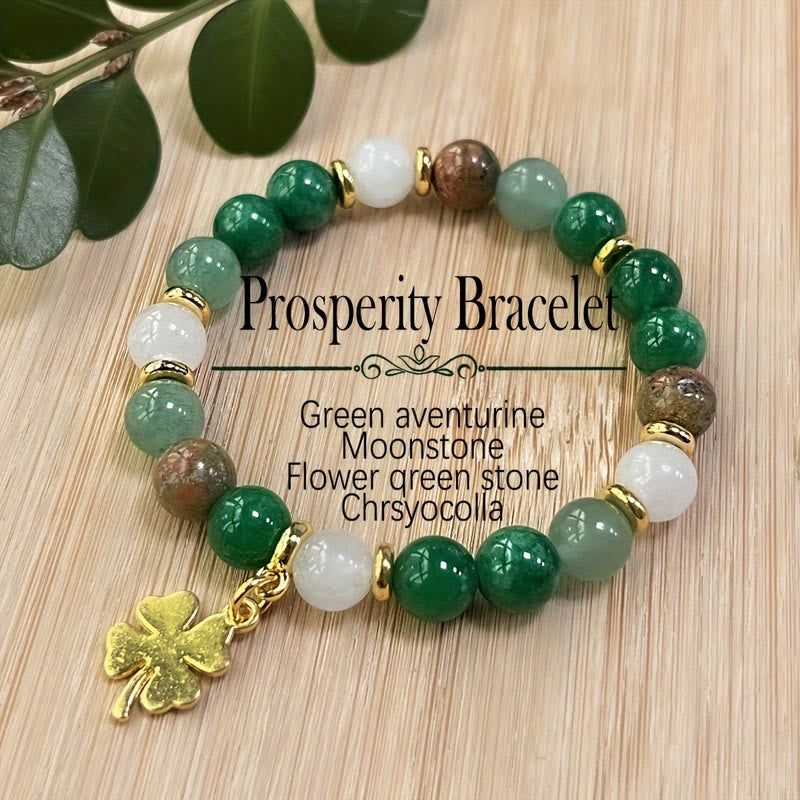 FuAttract Growth Harmony & Positive Energy Green Aventurine Moonstone Unakite Chrysocolla Forest Style Bracelet - image 8