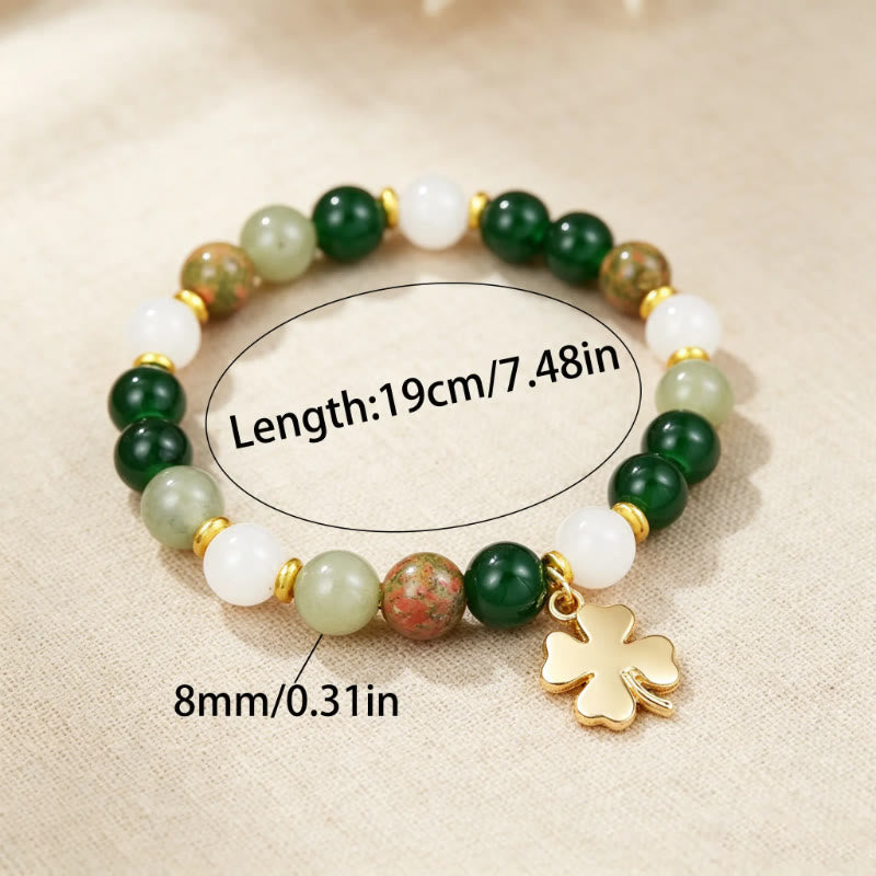 FuAttract Growth Harmony & Positive Energy Green Aventurine Moonstone Unakite Chrysocolla Forest Style Bracelet - image 9