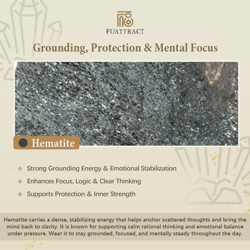 FuAttract Protection Strength & Grounding Energy Black Hematite Faceted Bead Bracelet - image 11