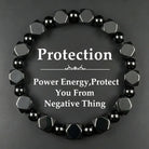 FuAttract Protection Strength & Grounding Energy Black Hematite Faceted Bead Bracelet - 8mm - image 0
