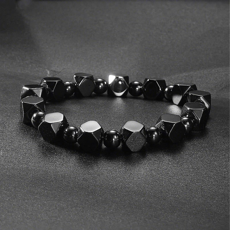 FuAttract Protection Strength & Grounding Energy Black Hematite Faceted Bead Bracelet - image 1