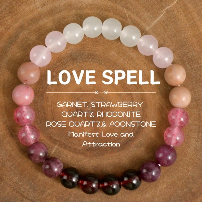 FuAttract Self Love & Emotional Balance Garnet Rose Quartz White Jade Energy Bracelet - 8mm - image 0