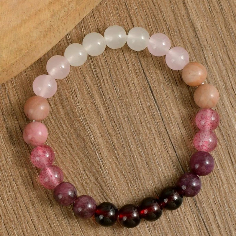 FuAttract Self Love & Emotional Balance Garnet Rose Quartz White Jade Energy Bracelet - image 2