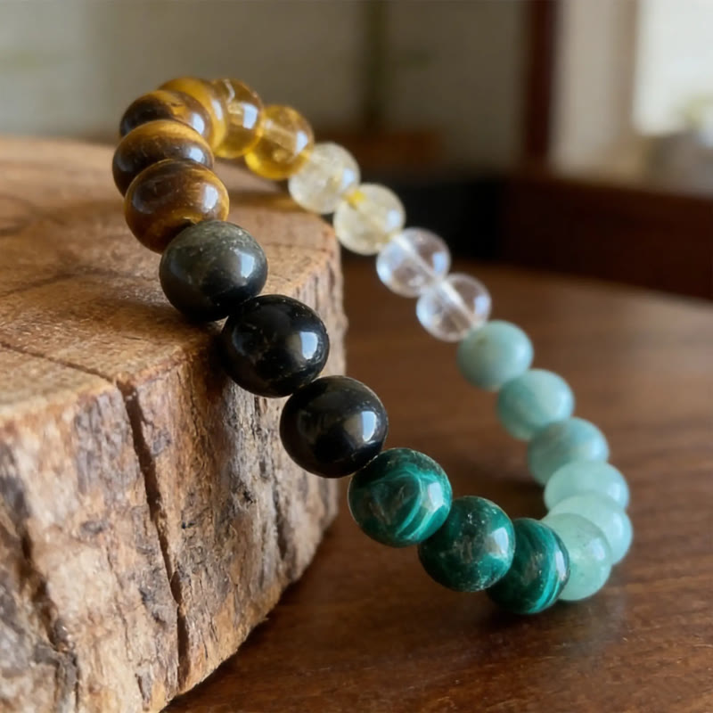 FuAttract Prosperity & Success Energy Tiger Eye Malachite Green Aventurine Wealth Bracelet - image 1