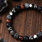 FuAttract Protection Strength & Grounding Energy Tiger Eye Hematite Lava Stone Weathered Stone Money Bracelet - image 3