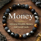 FuAttract Protection Strength & Grounding Energy Tiger Eye Hematite Lava Stone Weathered Stone Money Bracelet - Yellow Tiger's Eye - image 6