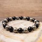 FuAttract Wealth Prosperity & Success Energy Black Obsidian Pyrite Fortune Bracelet - Black Obsidian & Pyrite - image 0