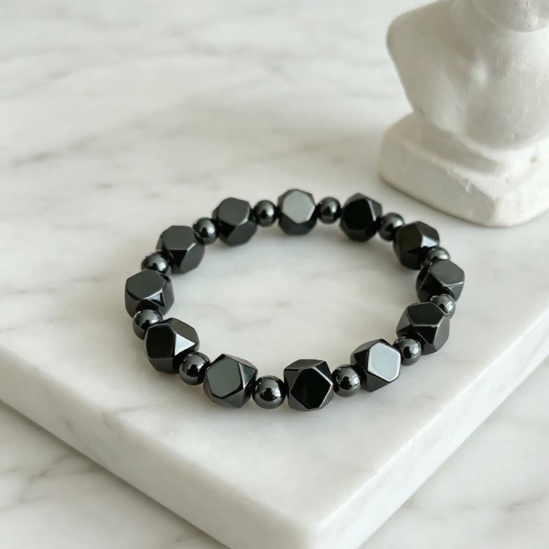 FuAttract Protection Strength & Grounding Energy Black Hematite Faceted Bead Bracelet - image 10
