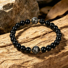 FuAttract Protection Strength & Grounding Energy Black Onyx Faceted Black Glitter Stone Bracelet - image 3