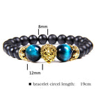 FuAttract Confidence Strength & Leadership Tiger Eye Crown Lion Bracelet - Blue Tiger Eye + Gold - image 10